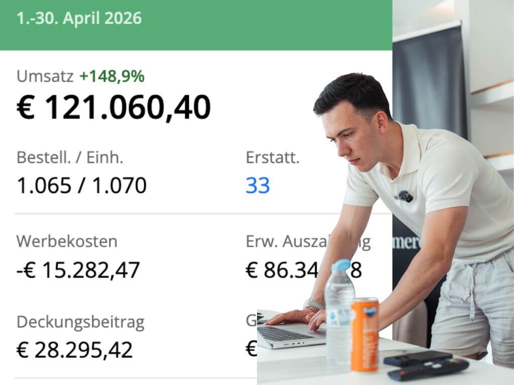 Amazon Seller Dashboard: Umsatz 121.060,40 € im April 2026