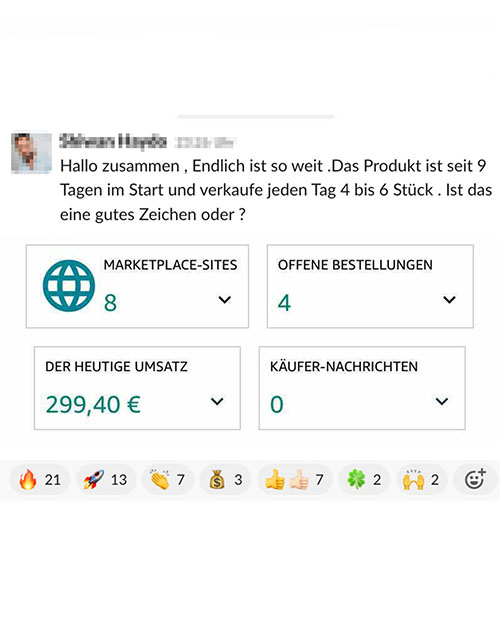 Ergebnis eines Teilnehmers aus dem Coaching