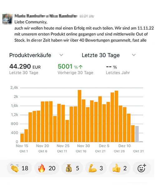 Ergebnis eines Teilnehmers aus dem Coaching