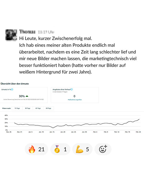 Ergebnis eines Teilnehmers aus dem Coaching