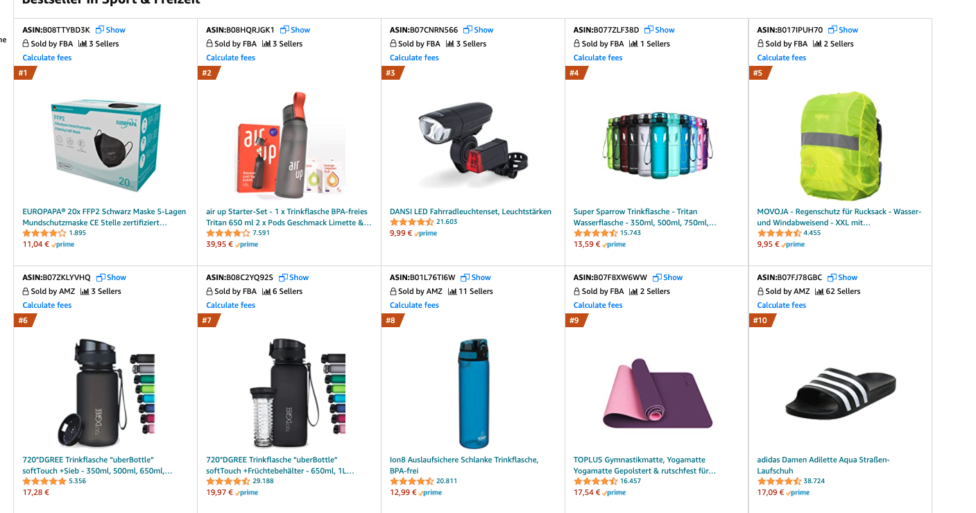 Wie Produkt finden für Amazon Nummer 1